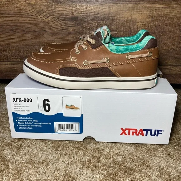 Brown and Teal Finatic Boat Shoes - Picture 6 of 8